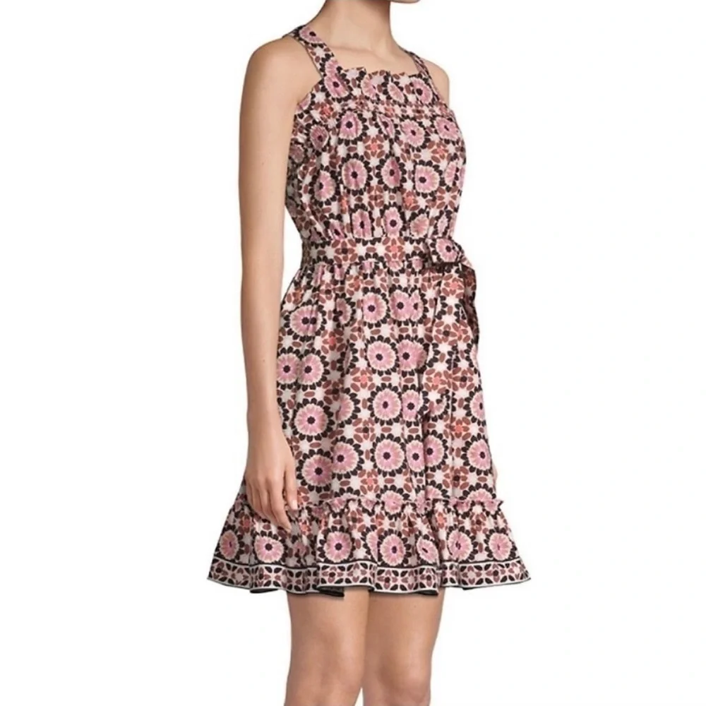 Kate Spade 0 Floral Mosaic Poplin Dress NJMU8968 By The Pool Tank Mini Dress